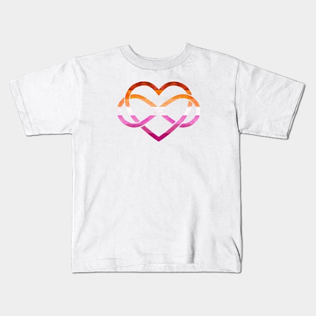 Polyamory Heart - Lesbian Pride Kids T-Shirt by Tiger Torre